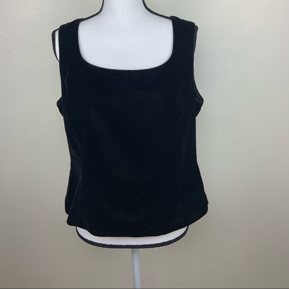 ann taylor loft top velvet scoop no sleeves sz 14